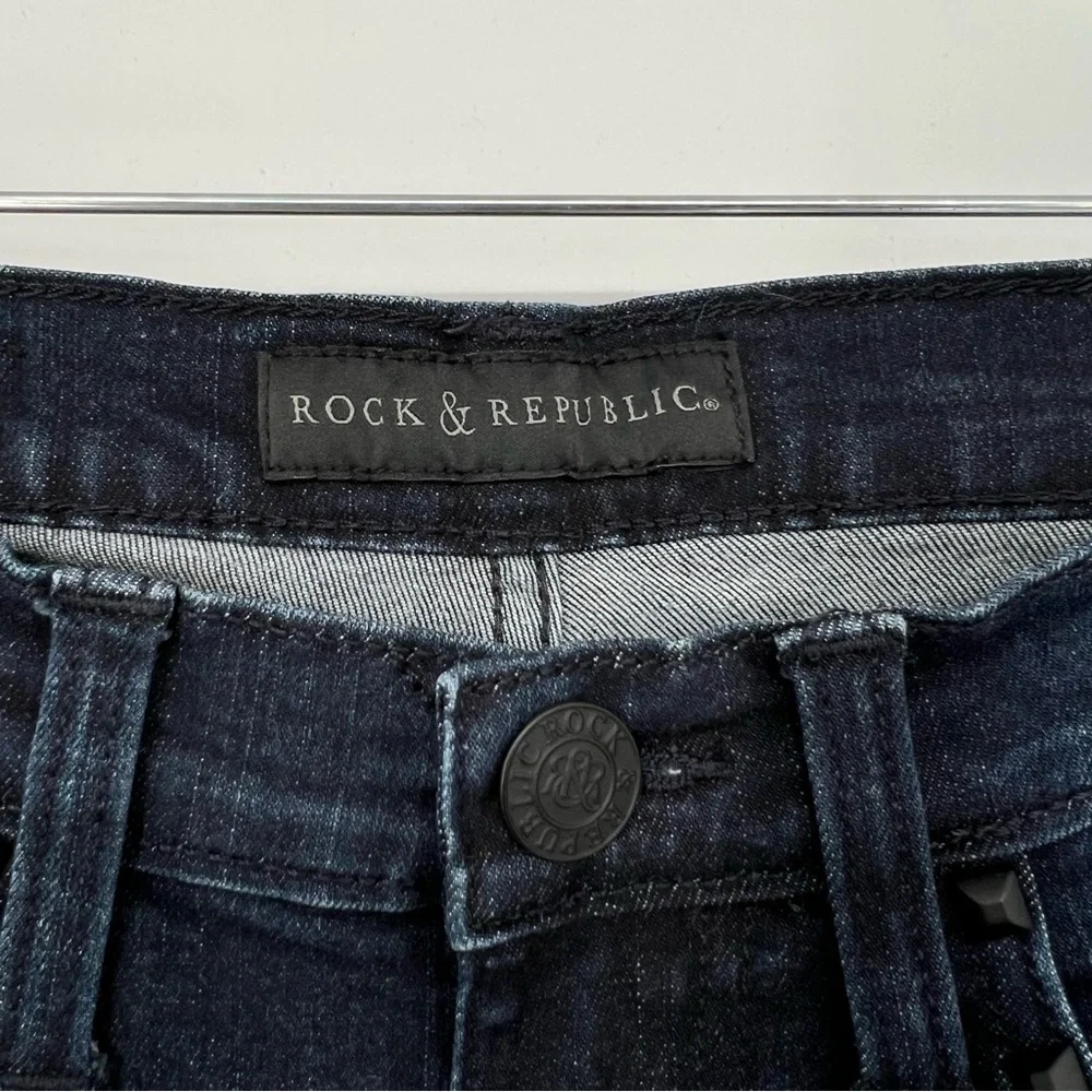 Rock & Republic Women's Size 8 Kasandra Stretch Bootcut Denim Jeans Studded READ - Picture 8 of 14